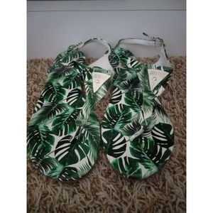 Guess Factory Carmela Leafy T-Strap Sandals